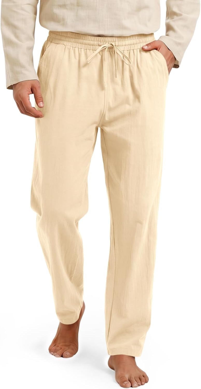 Mens Medieval Pants Renaissance Viking Pirate Cotton Linen Pants Gothic Costume Cosplay Navigator Trousers