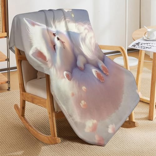 Couverture super douce et moelleuse renard 3D plaid lit lavable machine - 8