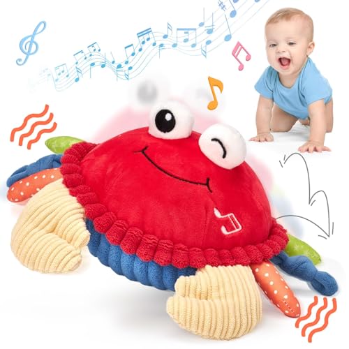 hahaland Baby Toys 6+ 12-18 Months - Crawling Musical Dancing Walking Moving Bouncing Learning Crab Tummy Time Toy Sensory Toddler Toys for 1-3 Year...