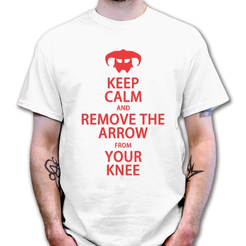 Keep Calm Remove Arrow From Your Knee T-shirt White M