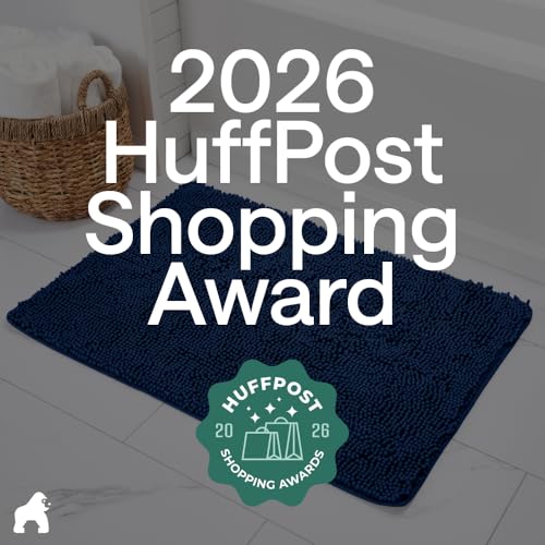 Image of Gorilla Grip Luxury Chenille Bathroom Rug Mat, 60x24, Extra Soft and Absorbent Shaggy Rugs, Machine Wash Dry, Perfect Plush Carpet Mats for Tub, Shower, and Bath Room, Royal Blue