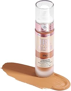 Revolution Beauty London IRL-filter, longwear foundation, medium till full täckning, matt finish, 16 timmars kläder, F12, 23 ml - Amazon Deal & Rabatt