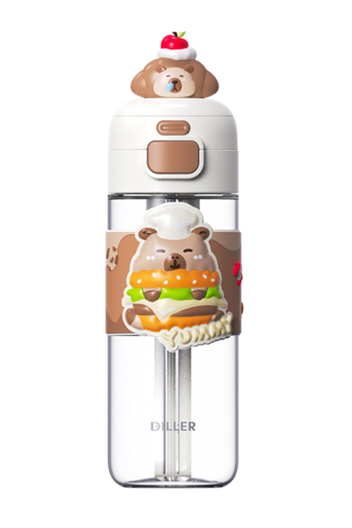 DILLER 600 ML Pipetli & Rahat İçim Çift Kullanım Tritan Su matarası Suluk -FFD600RENK3