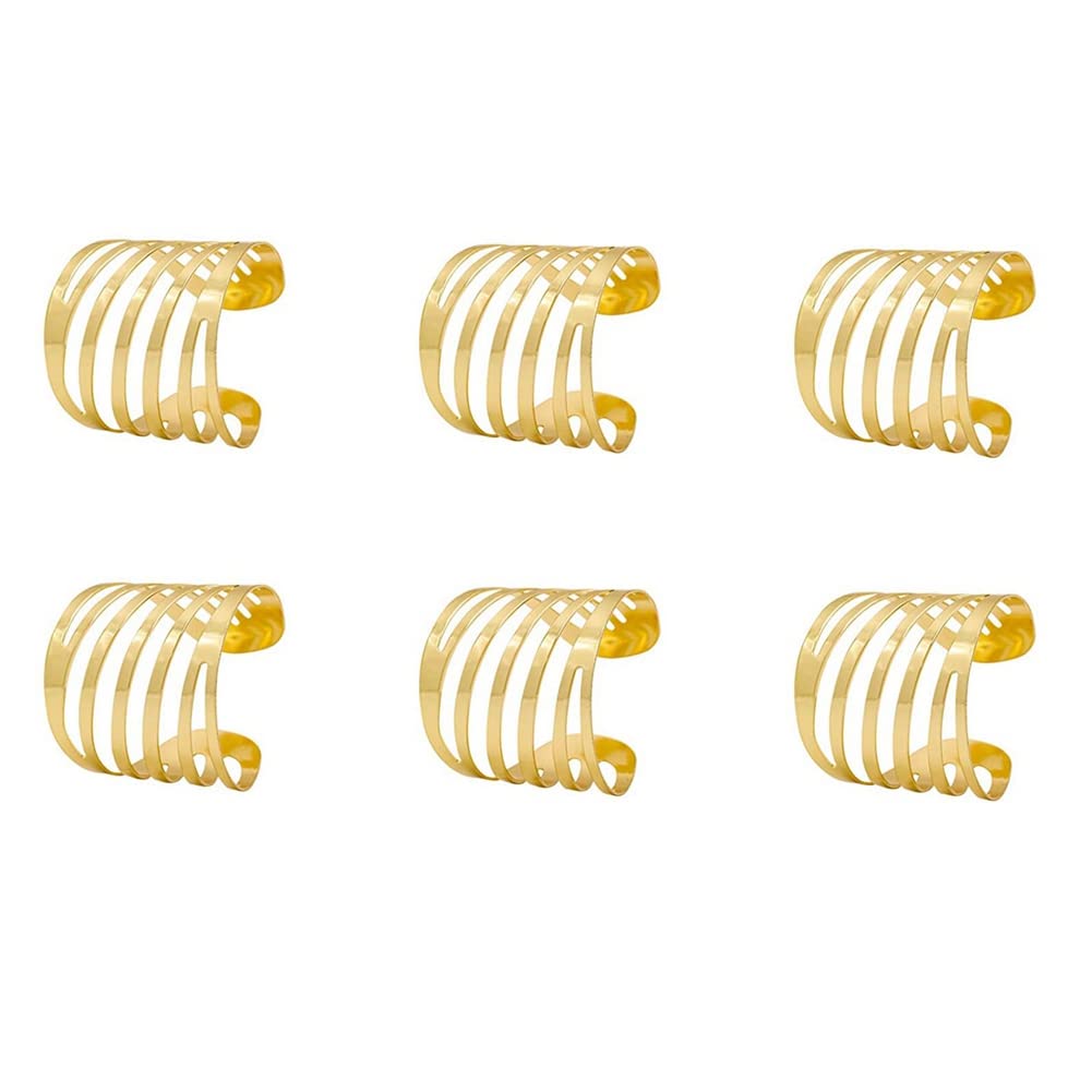 Hndhbfgrt Gold Napkin Rings Set of 18, Hollow Napkin Ring Holder for Wedding Christmas Family Gathering Table Decoration