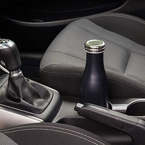 Lurch 240908 Isolierflasche/Thermoflasche für heiße und kalte Getränke aus doppelwandigem Edelstahl 0,5l, Mattschwarz, 7.7 x 7.7 x 26.3 cm – Ansicht 6