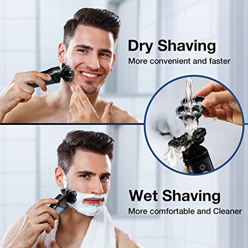 Electric Razor For Men Shavers For Men Rechargeable Ipx7 Waterproof 5D Rotary Shaver, Cordless Men's Electric Shaver Wet Dry #TOP4