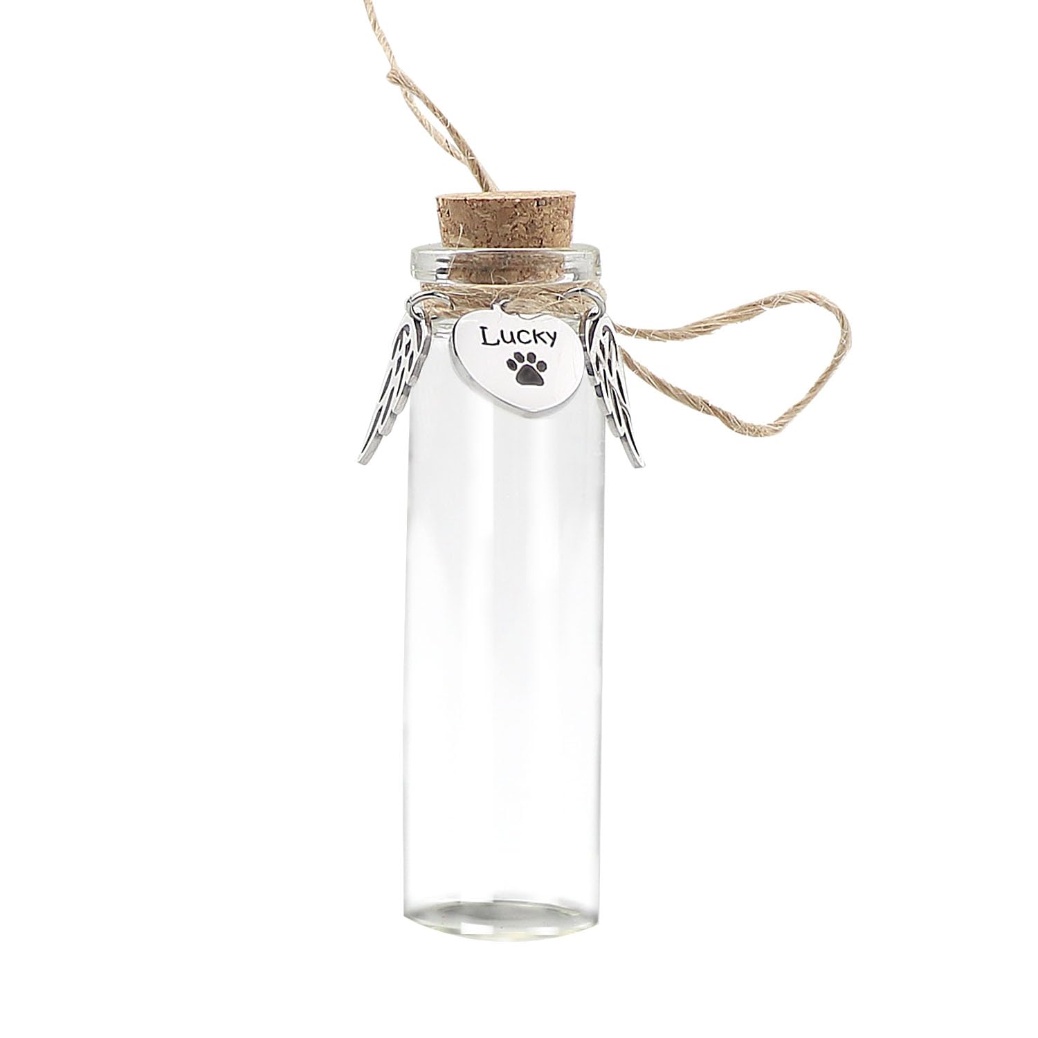Pet Hair Memorial Bottle,Glass Vial For Ashes Or Hair Dog Or Cat Keepsake Pet Loss Gift (Custom Name)