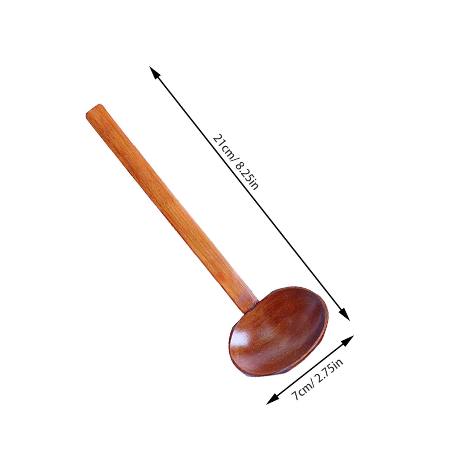4piezas Cuchara Sopera De Madera Con Mango Para Ramen y Sopa Para Mezclar y Restaurantes