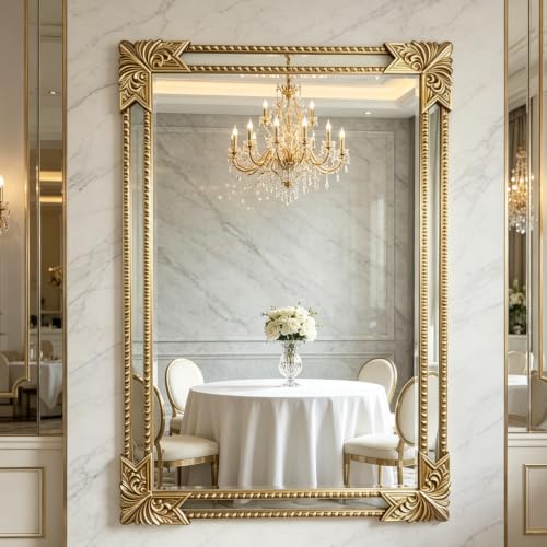Vintage Gold Wall Mirror, Baroque Ornate Mirror for Home Decor,24x36In