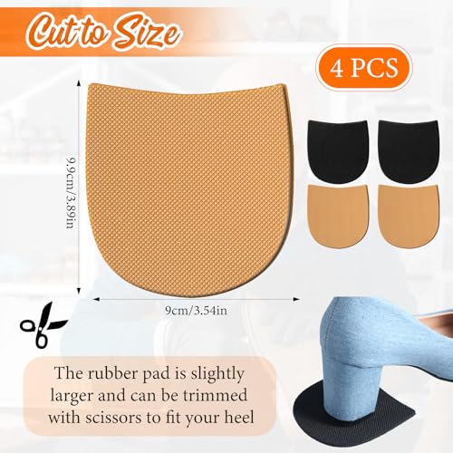 Image of Vin Beauty Shoe Repair Rubber Heels, Repair Rubber Boot Heel Replacement Caps Anti-Slip Boot Heel Replacements for Men's and Woman's 5 /32 Inch (4mm) Thick, 2 Pairs (Black+Light Brown)