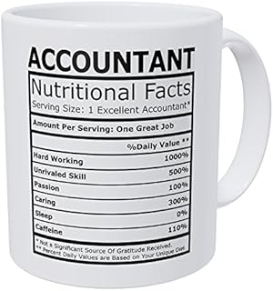 Wampumtuk Accountant Nutritional Facts CPA Accounting 11 Ounces Funny Gift Coffee Mug