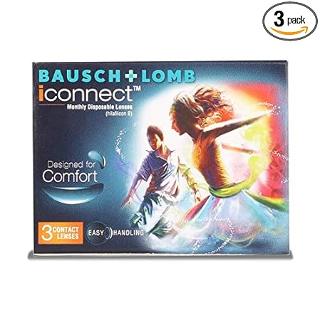 Bausch & Lomb iconnect Monthly Contact Lens (-2.00, Transparent, Pack of 3)