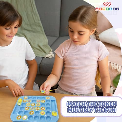 Image of Wembley Memory Chess Flip & Match Game for Kids - Educational Brain Development Puzzle Board Game with Animal & Fruit Tokens - Montessori-Inspired Learning Toy for Ages 3+
