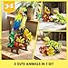HOGOKIDS 3 in 1 Flowers Frog Parrot Lizard Building Set - Botanical & Animals Figures Building Toy for Home Office Art Decor Display Transforms Model Learning Gift for Adults Kids Boys Girls(672PCS)