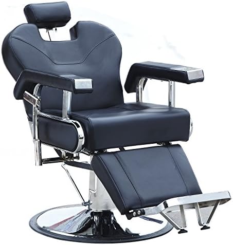 Sliverylake Reclining Hydraulic Barber Chair Salon Beauty Equipment Hair Styling Shampoo (Black)
