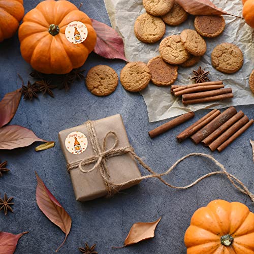 Heyfibro 500 Pcs Happy Fall Y'all Stickers, 1.5 Inch Thanksgiving Stickers Label For Packing, Party, Bags, Boxes（Gnomes） #TOP6