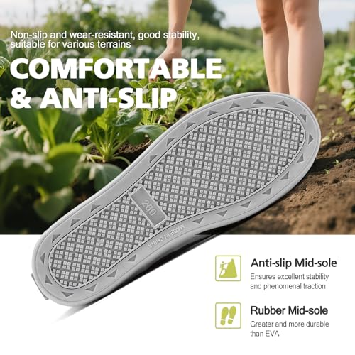 Women's Deck Boots, Waterproof Ankle Rain Boots with Anti-Slip Traction, Rubber Garden & Fishing Boots for Boating, Camping, Farming & Outdoor Work - Image 5