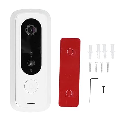 Mini Doorbell, WiFi Low Power Consumption Video Doorbell Multifunctional Intercom for Office for Home(White)'