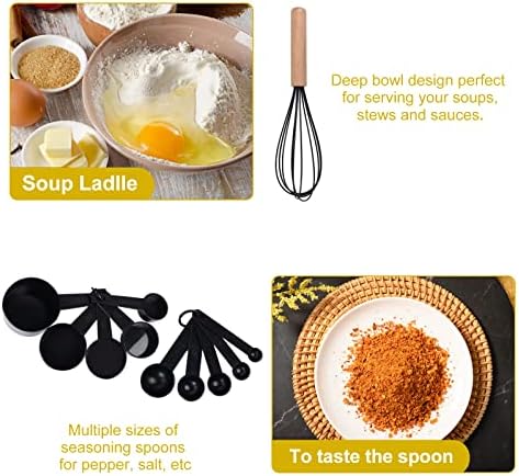 Kitchen Utensils Set - Silicone Kitchen Cooking Utensils Set with Holder -Heat Resistant, Non Toxic-Wooden Handle -Kitchen Tools & Gadgets - Ideal for Cooking and Baking (22 Pieces)