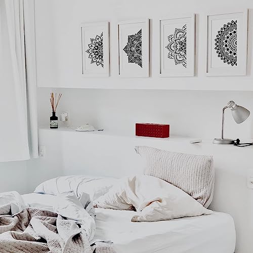 18X10 Inch Mandala Stencil Reusable Mandala Painting Templates Floral Design Stencil Mandala Drawing Craft Stencil For Diy Wall, Tile, Furniture, Canva, Outdoor Indoor Decoration 4 Pcs #TOP6
