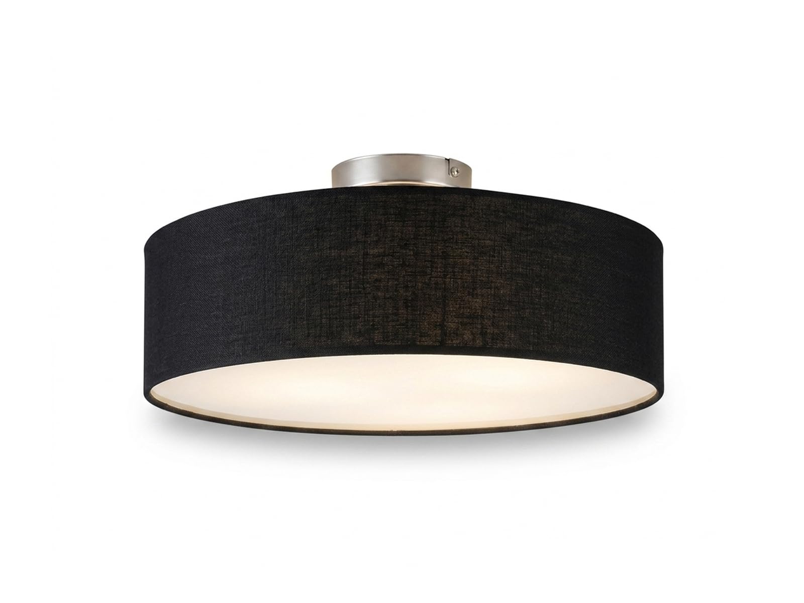 meineWunschleuchte Decken-Leuchte Stoff in Schwarz | Ø 40cm, 3x E14, Schirm rund, Satinierte Abdeckung, Blendfreies Licht, für Schlafzimmer & Wohnzimmer