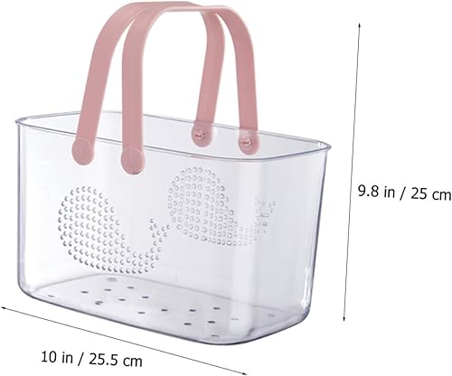 Miniatura 9 de Cesta de ducha de plástico de gran capacidad, mango fácil de limpiar para organización de baño, pescado rosa