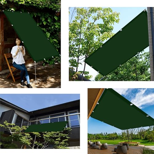 Voile d'ombrage rectangulaire 6.5x6.5m vert foncé imperméable - 3