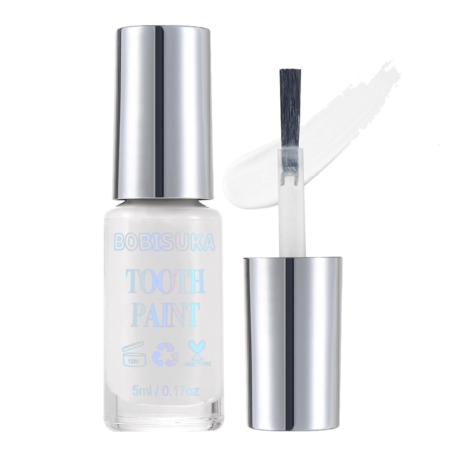BOBISUKA Tooth Paint White Professional Zahnschminke Fluid Weiß Zahnfarbe | Sicher,Schnell Trocknend,Realistisch,Ideal für Cosplay,Halloween Makeup,Karneval Makeup,Theaterschminke,Spezialef