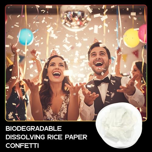 Image of Ultimate Confetti, Biodegradable Dissolving Rice Paper Confetti -Rectangular Flame-Resistant and Water-Soluble Paper Confetti for Cannon and Launcher use - Best for Celebrations - 1 lb, 16 oz