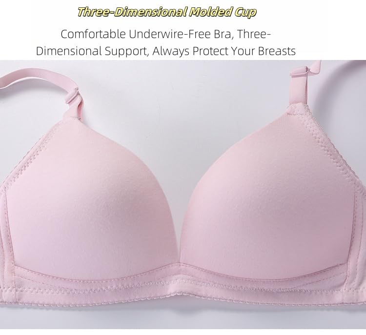 Teen Girls' Adjustable Cotton Training Bra Wireless Light Padded 10-16 Years - Breathable Sports Bra Wire Free Push Up A-Cup4