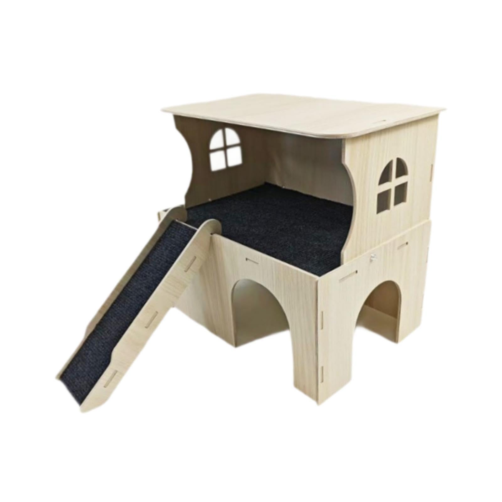 Maison pour Hamsters avec Escalier, Niche, Litière, Habitat pour Lapins, Souris et Hamsters