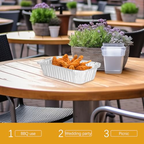 Bandejas desechables de aluminio Veemoon 50 unidades para conservar alimentos 5