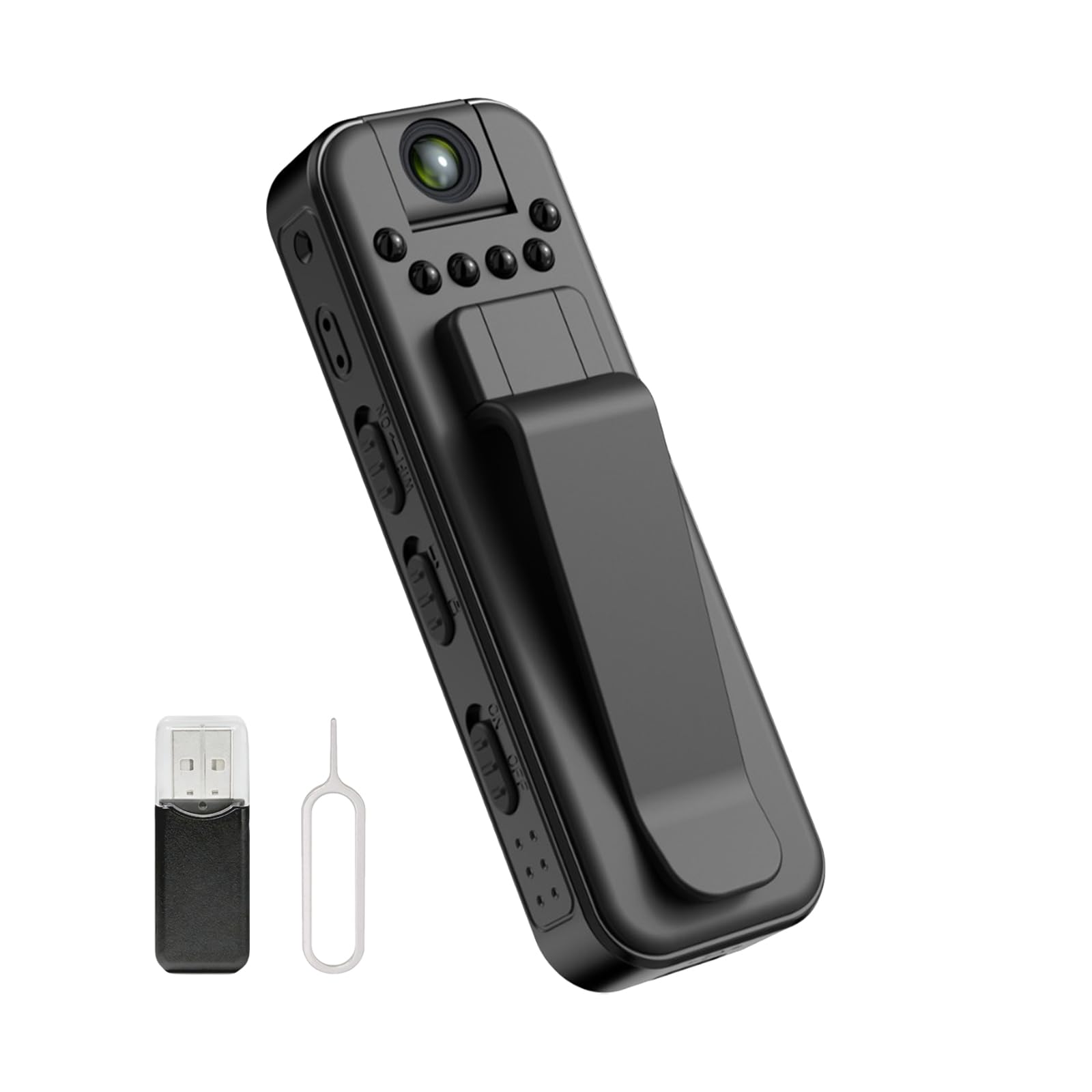 Mini Body Camera with Night Vision, 1080P Visible Wearable Back Clip Bodycam, 180° Rotatable Lens Portable Camcorder for Office, Guard, Travel-image-1