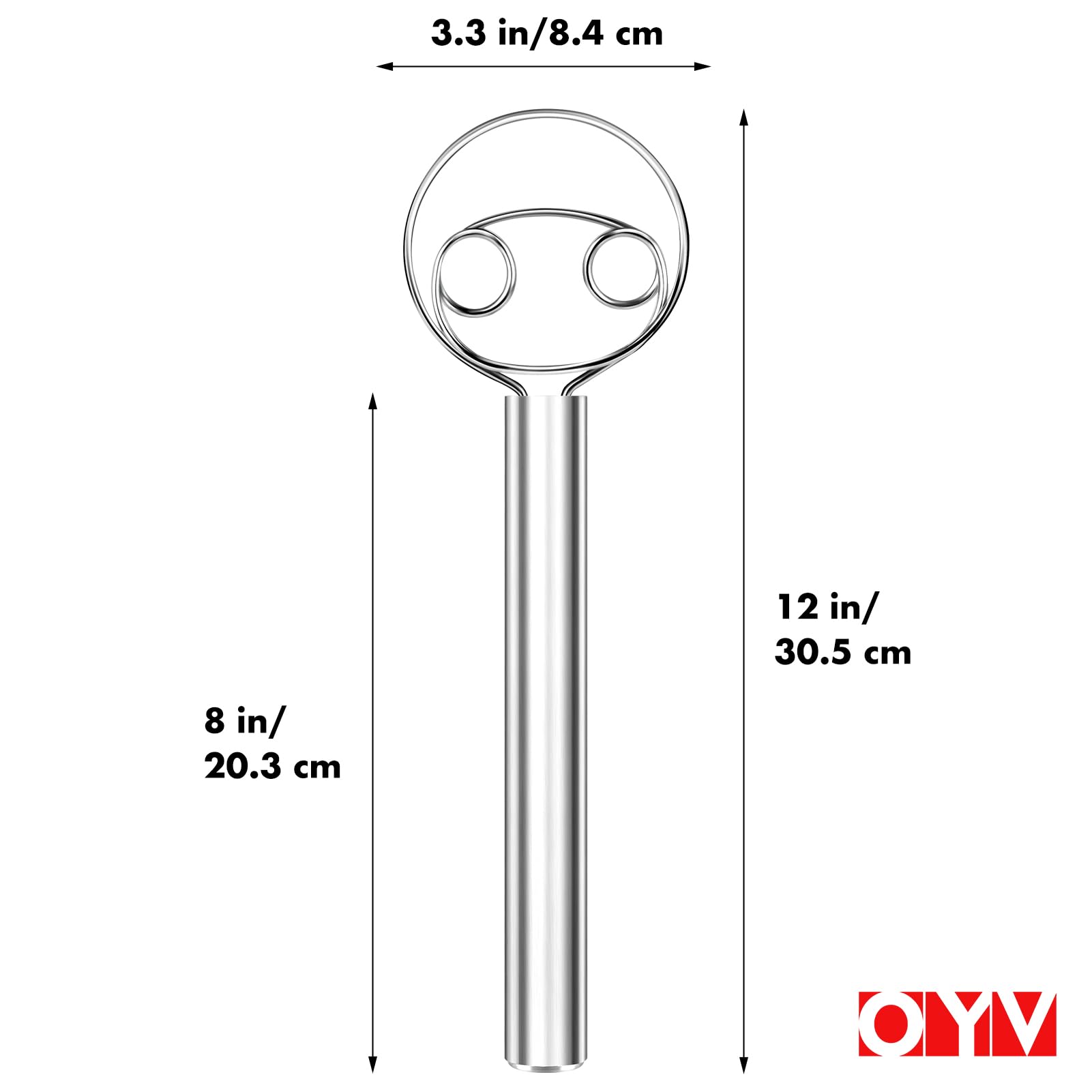 OYV 304 stainless steel dough whisk, Dishwasher Safe Danish Dough Whisk, Dutch Bread Whisk for Sourdough, Pizza, Pastry, Cake Batter, 12-inch sourdough tools - Image 5