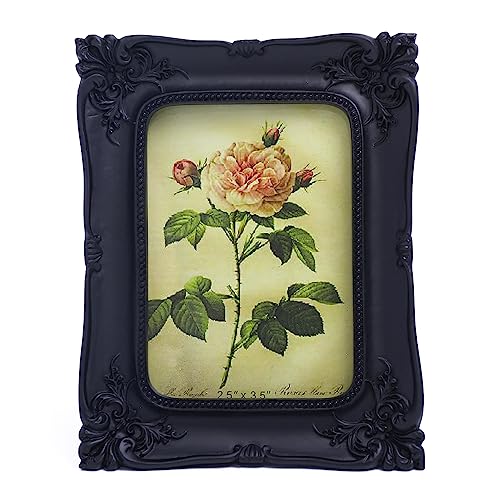 VINLIFE Small Vintage Picture Frames 2.5x3.5 Ornate Black Gothic Picture Frames Antique Victorian Wallet Size Picture Frames for Tabletop and Wall Mount Retro Home Decor Gallery Wall Art