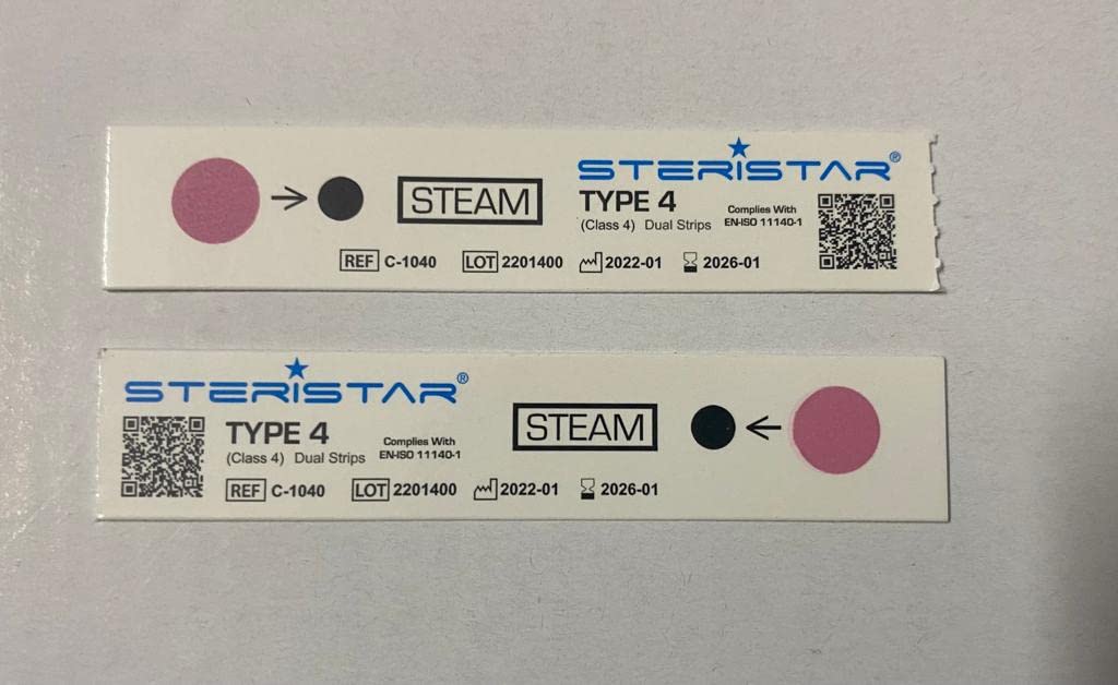 STERISTAR TYPE 4 STEAM Multi Variable Chemical Indicators | NABH Recommended Class 4 Chemical Indicators (250 Dual Strips i.e.500 pcs.) (B0991W2FPJ) Amazon Price History, Amazon Price Tracker