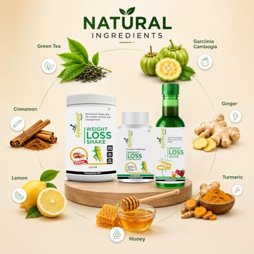 Image of Ayumcure SlimSmart 3-in-1 Weight Loss Kit - 30 Capsules, 450ML Herbal Juice & 450G High-Protein Shake | Metabolism Boost System & Complete Fat Burn | For Men & Women