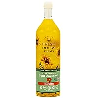 Vista 9 de Fresh Press Farms Aceite de girasol virgen extra prensado en frío, 16.4 onzas líquidas (paquete de 2), alto oleico, cultivado en Georgia, 100% hecho