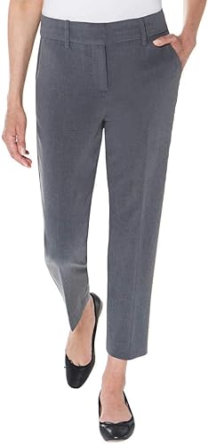 Kirkland Signature Pantalón de tobillo elástico cómodo para mujer (4, gris), Gris
