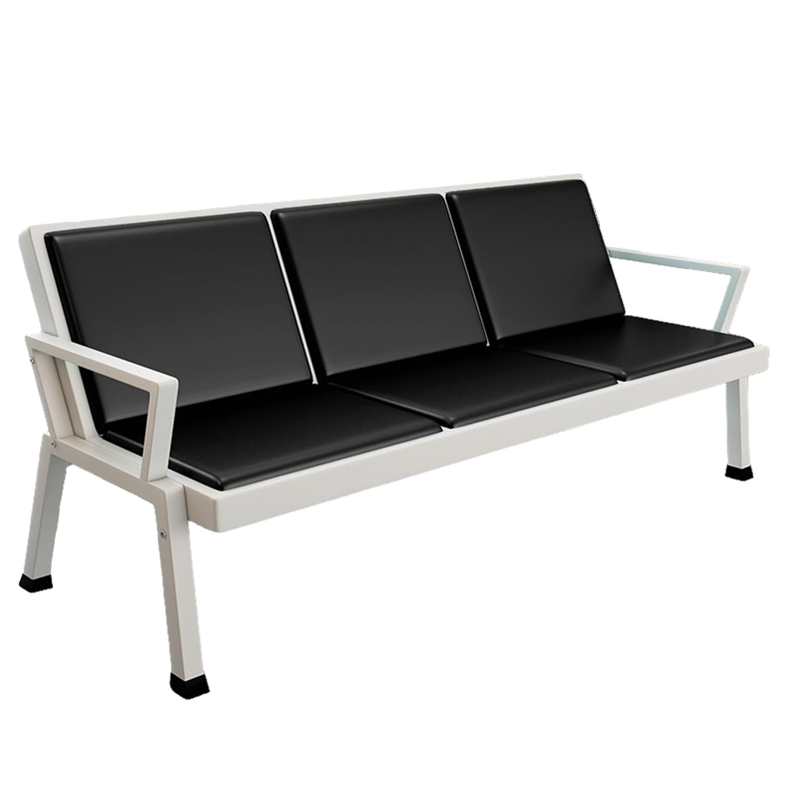 Silla de Espera Resistente, Banco para Oficinas con Respaldo Ajustable y Estructura de Acero, Ideal para Aeropuertos, Estaciones, Oficinas, Hospitales y Mucho Más(Black)