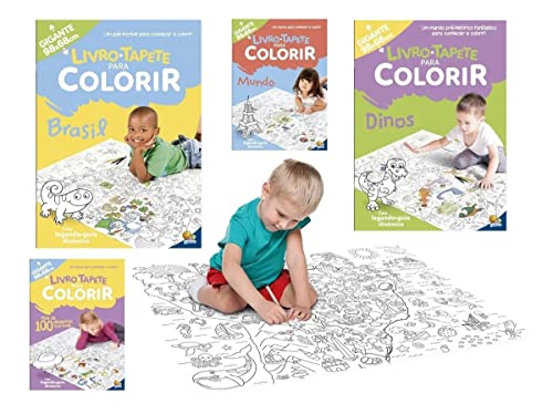Kit Livro Tapete Para Colorir - 4 Unidades. 98x68cm cada Livro