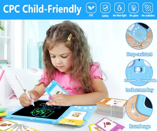 image for Rylai Toddler Toys Drawing Tablet with Talking Flash Card, Drop Resist