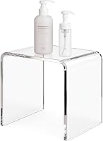 Vista 10 de Taburete de acrílico de 13" de ancho para niños pequeños, soporte para plantas, multiusos como taburete resistente al agua para la ducha, taburete