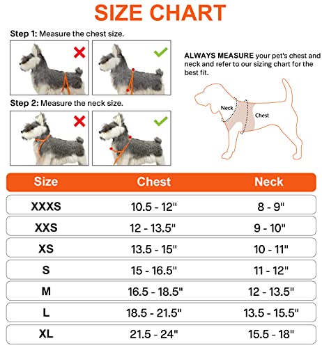 Joytale Hundegeschirr, Reflektierend Weich Gepolstert Hunde Geschirr, Air-Mesh Atmungsaktiv Brustgeschirr für Kleine Mittelgroße Hunde, M, Orange
