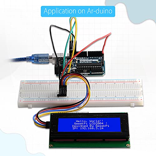 Image of GeeekPi IIC I2C TWI Serial LCD 2004 20x4 Display Module with I2C Interface Adapter Blue Backlight for Raspberry Pi Arduino STM32 DIY Maker Project BPI Tinker Board Electrical IoT Internet of Things