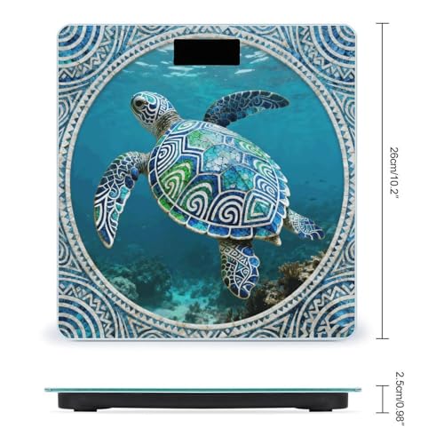 Báscula Digital para Baño Tribal Sea Turtle, Precisa y Estable miniatura 2