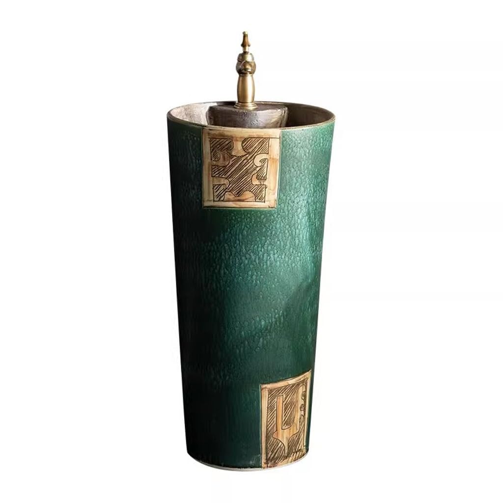 NEBE Bathroom Sink Chinese Column Washbasin Courtyard Art Balcony Floor-standing