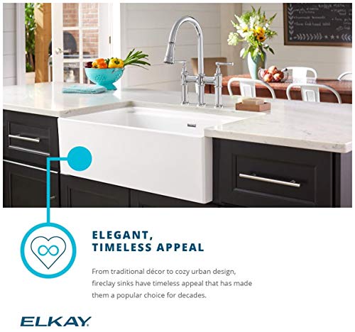 Elkay Swuf3320Bi Fireclay 60/40 Double Bowl Farmhouse Sink With Aqua Divide, Biscuit #TOP5