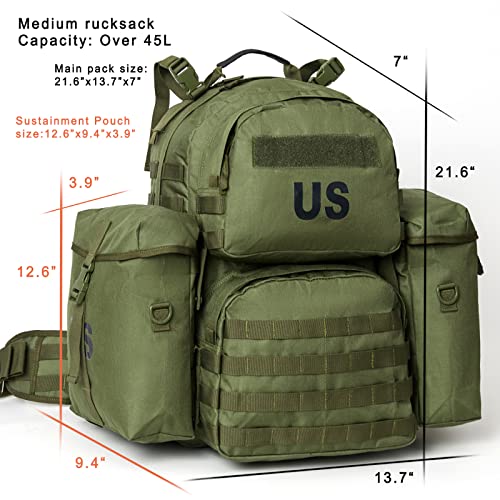 Akmax.cn Military Army Backpack, Molle 2 Medium Rucksack With Shoulder Straps And Wasit Belt, Internal Frame, Multicam (Molle Ii Rucksack With External Frame-Od) #TOP1