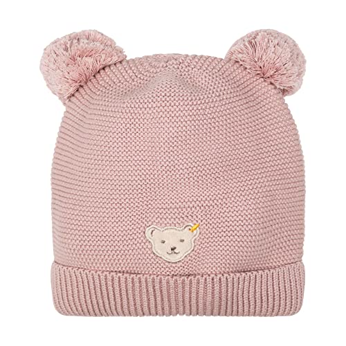 Steiff Mädchen Mütze mit Bommel Hat, Silver PINK,51